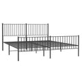 vidaXL Black Metal California King Bed Frame with Headboard & Footboard, Heavy-Duty Construction, Under-Bed Storage, for Modern Bedroom, No Box Spring Needed & Easy Assembly, No Mattress