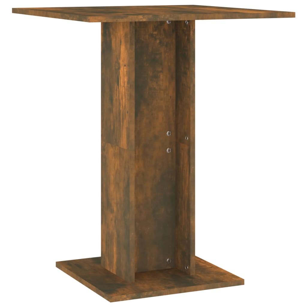 Vidaxl Bistro Table In Smoked Oak - 23.6"X23.6"X29.5" Dining Table, Engineered Wood Material, Square Shape, Requires Assembly