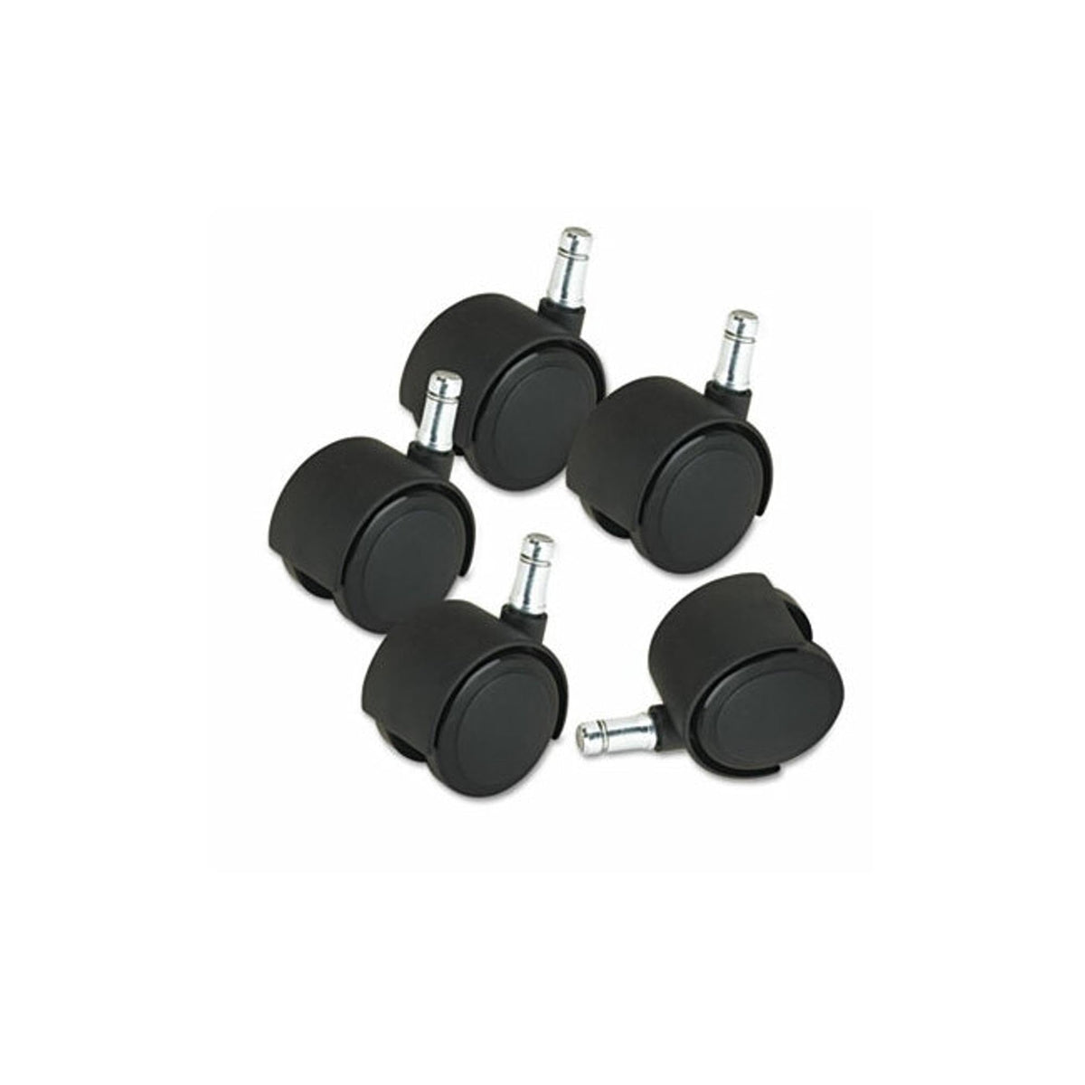 Master Caster Deluxe Duet Casters, Nylon, B and K Stems, 110 lbs/Caster, 5/Set
