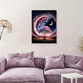 KACHI PENCIL Wooden Framed Canvas Painting, Pink Star Tree, Beautiful Picture, Wall Art Prints With Frame, For Living Room&Bedro