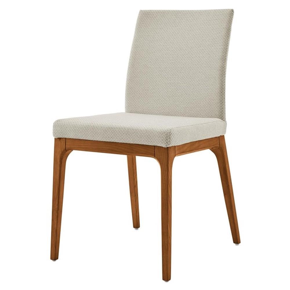 New Pacific Direct Devon 18.5&quot; Fabric Chair in Cream/Walnut (Set of 2)