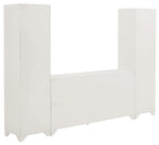 Crosley Furniture Tara 3-Piece Entertainment Center with TV Stand, Bookshelves, and Storage Shelves, Distressed White