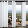 White Linen Curtains 90 Inches Long For Bedroom 2 Panel Grommet Light Filtering Drape Semi Sheer Privacy Soft Cotton Lace Textur