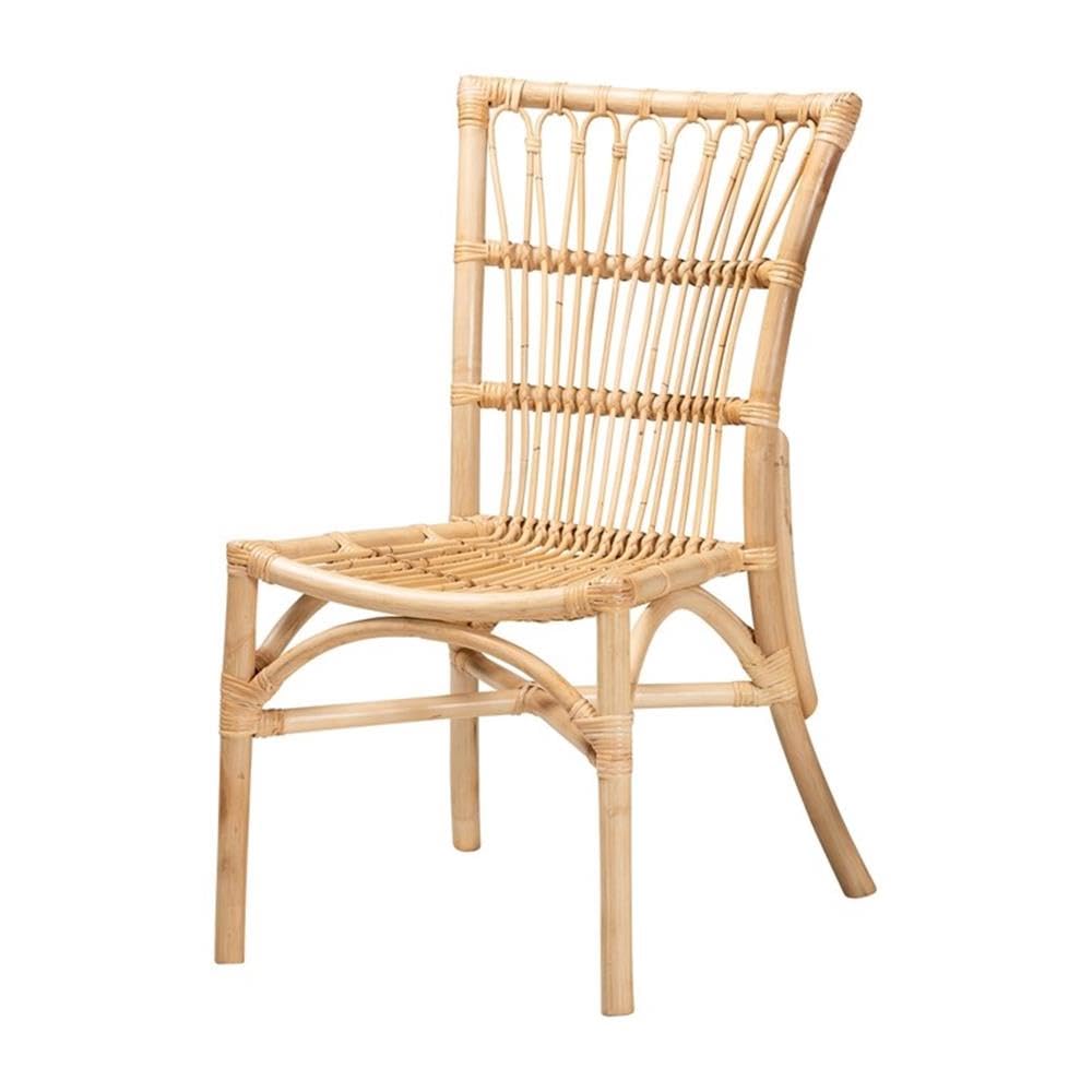 Ammi Modern Bohemian Natural Rattan Dining Chair - Thumbnail 2
