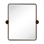 Tehome 20X24'' Oil Rubbed Bronze Pivot Bathroom Vanity Mirror 24X20'' Metal Framed Dark Bronze Rectangle Tilting Beveled Vanity