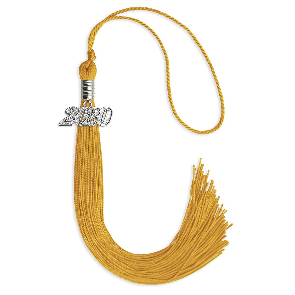 Endea Graduation Single Color Tassel with Silver Date Drop (Gold, 2020)