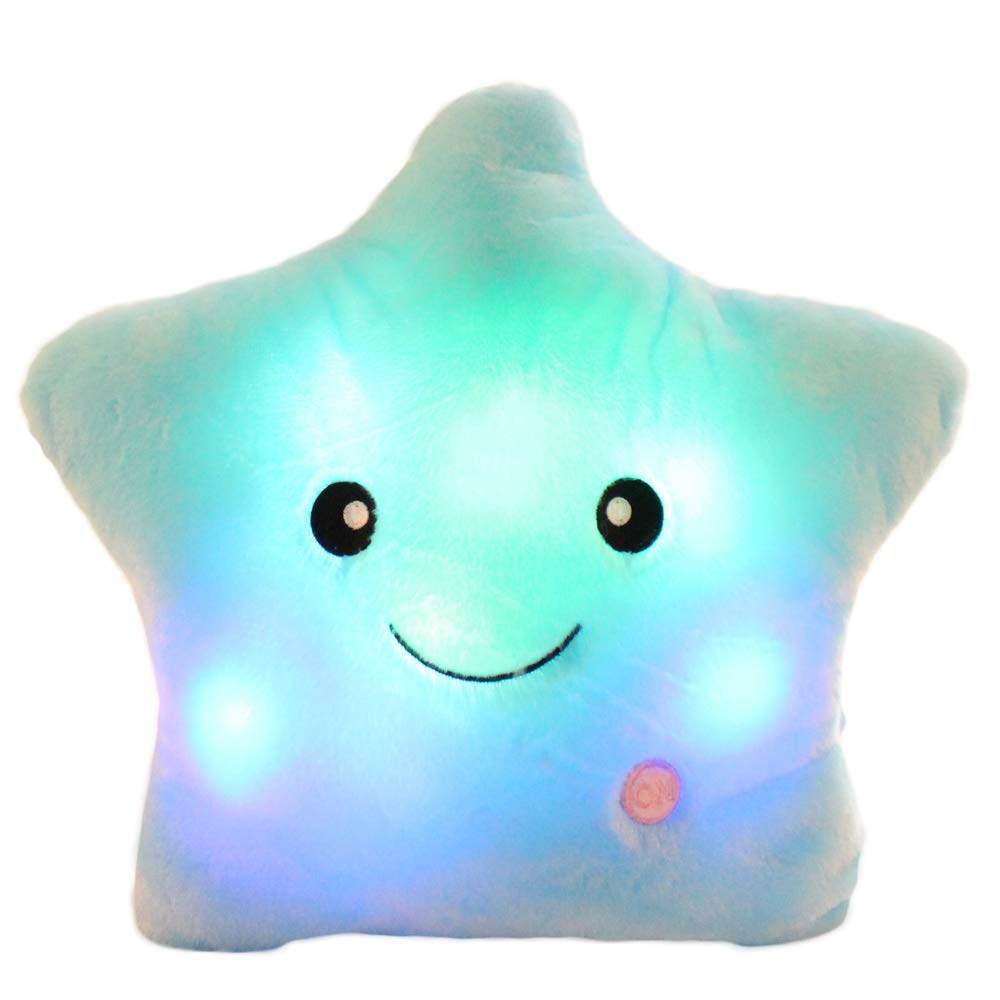sofipal LED Twinkle Star Shaped Plush Pillow, Creative Night Light Glowing Cushions Plush Stuffed Toys Gifts for Kids, Decoratio