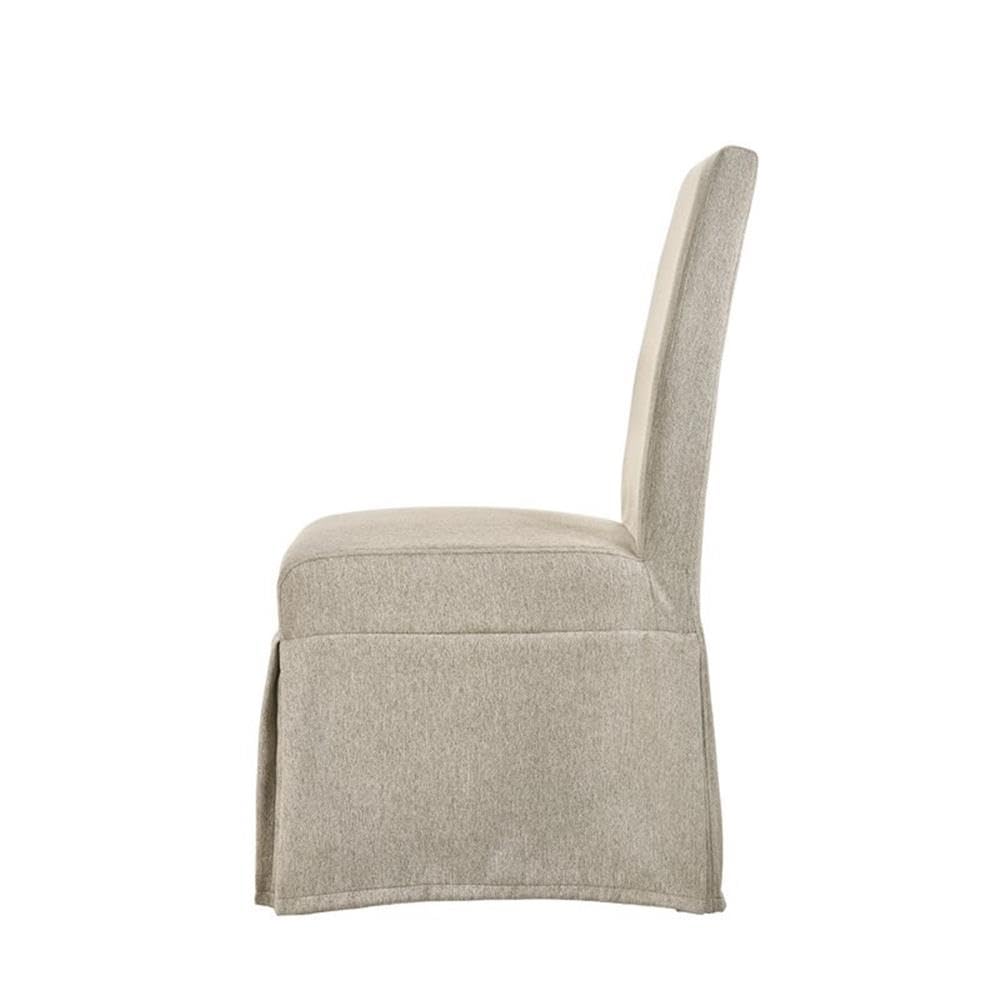 Acme Faustine Side Chair in Tan Fabric and Salvaged Light Oak