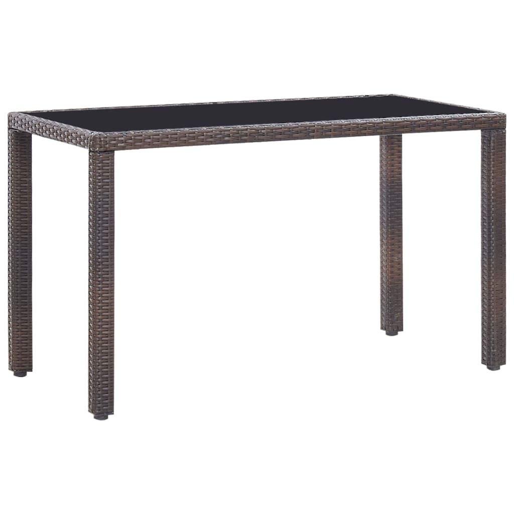 vidaXL Patio Furniture Set 5 Piece, Table and Chair for Garden Balcony Porch, Outdoor Dining Set with Cushions, Stool, Poly Rattan Brown