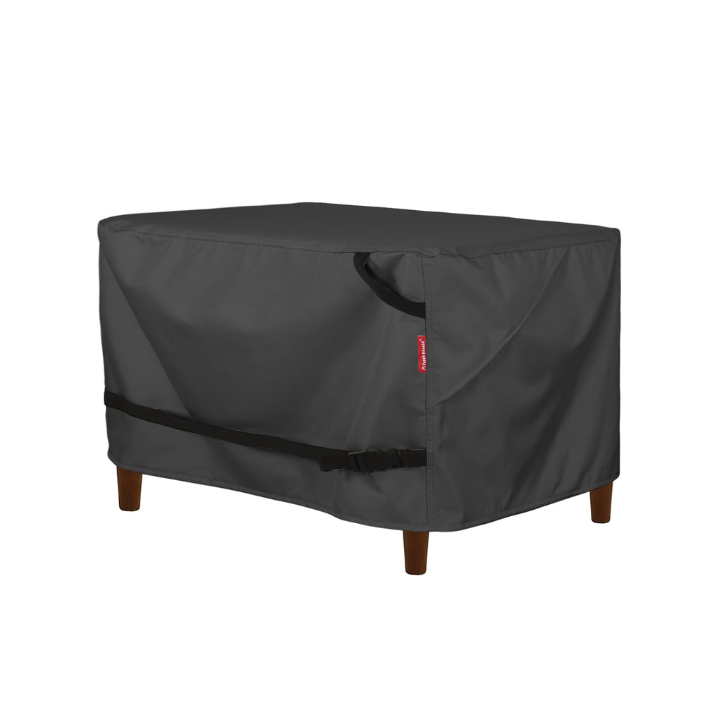 Porch Shield Patio Ottoman Cover - Waterproof Outdoor Rectangular Side Table Covers - 40L X 30W X 20H Inch, Black