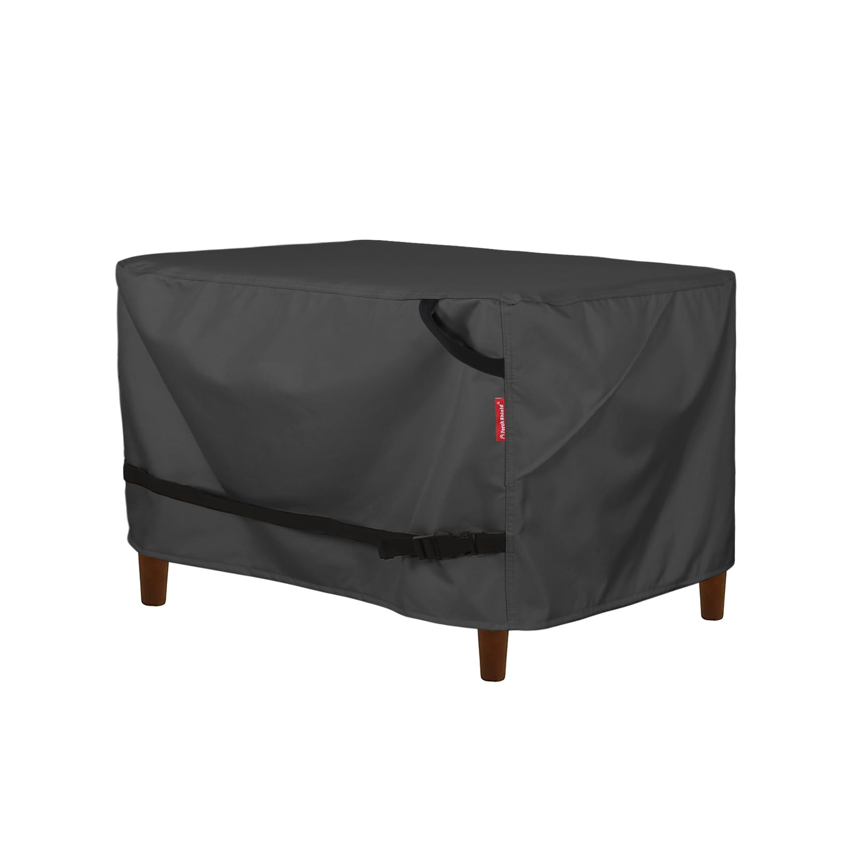 Porch Shield Patio Ottoman Cover - Waterproof Outdoor Rectangular Side Table Covers - 40L X 30W X 20H Inch, Black