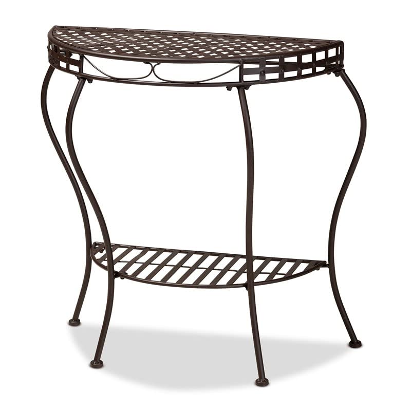 Laraine Brown Metal Outdoor Console Table - Thumbnail 2