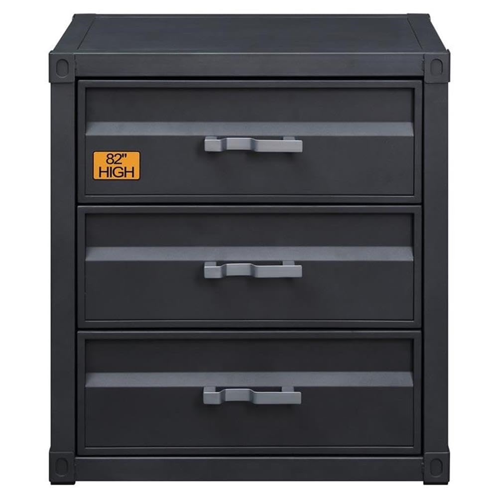 Acme Cargo Container Style Rectangular 3-Drawer Metal Chest - Thumbnail 2