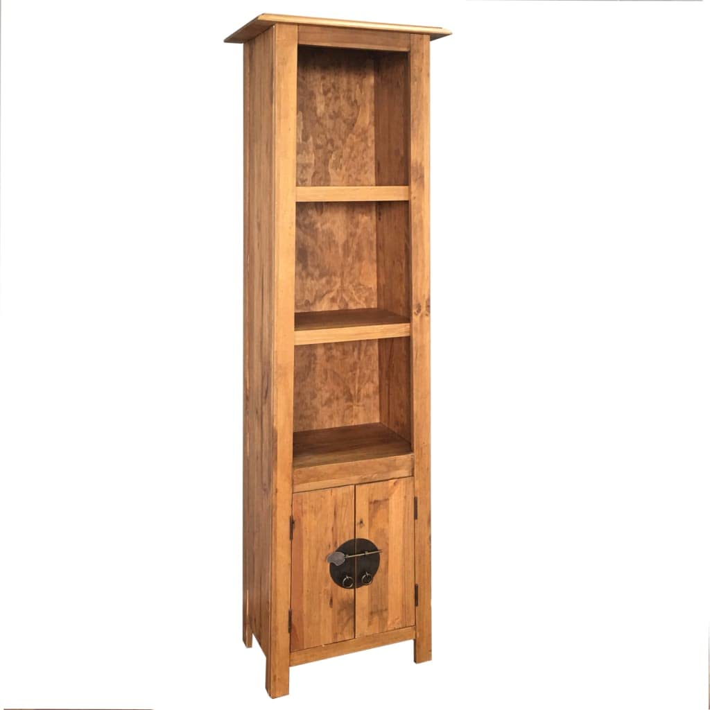vidaXL Freestanding Bathroom Cabinet - Retro-Style, Solid Pinewood Storage Unit with 2 Shelves & 1 Compartment, Perfect for Bathroom, Bedroom, & Living Room