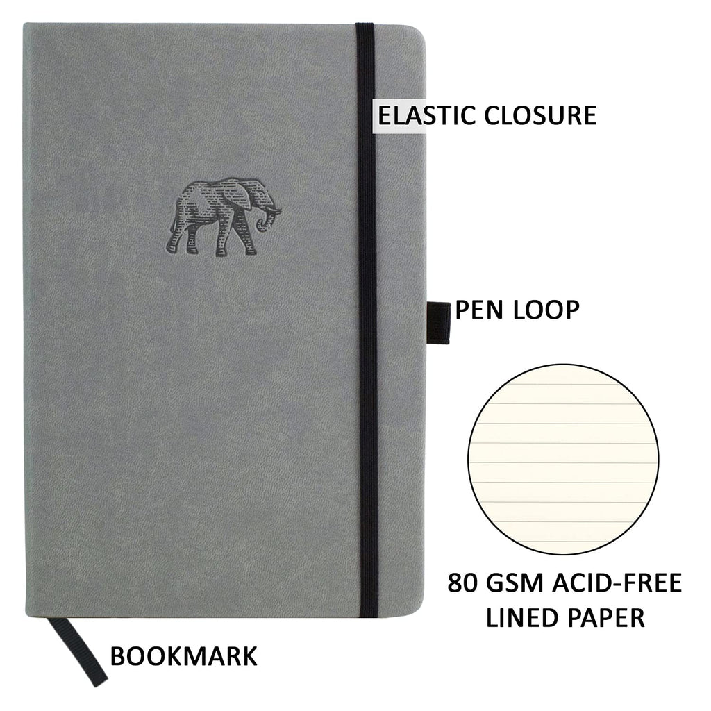 Ricco Bello Classic College Ruled Notebook | Faux Leather Hardcover Lined Writing Journal For Work, Home, School | 192 Lined Pag