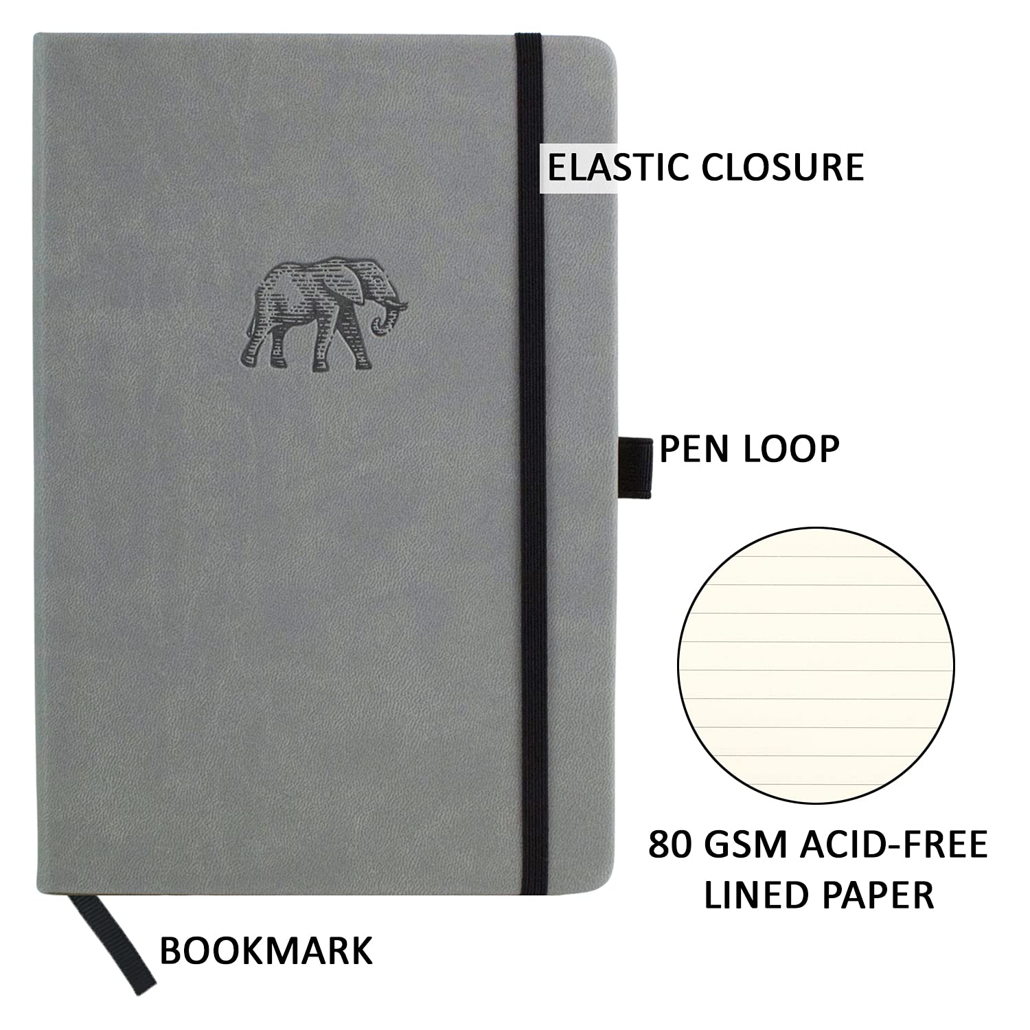 Ricco Bello Classic College Ruled Notebook | Faux Leather Hardcover Lined Writing Journal For Work, Home, School | 192 Lined Pag