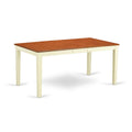 East West Furniture NIT-WHI-T Nicoli Modern Dining Table - a Rectangle Kitchen Table Top with Butterfly Leaf, 36x66 Inch, Buttermilk & Cherry