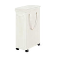 Slim Laundry Hamper with Lid and Wheels, Tall Rolling Laundry Basket with Handle for Small Spaces, Dirty Clothes Hamper for Dorm