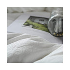 F.Y.Dreams 100% Washed Cotton Duvet Cover For Weighted Blanket 80X87 Inches With 8 Ties, Zipper On Long Side/White/Just Duvet Co