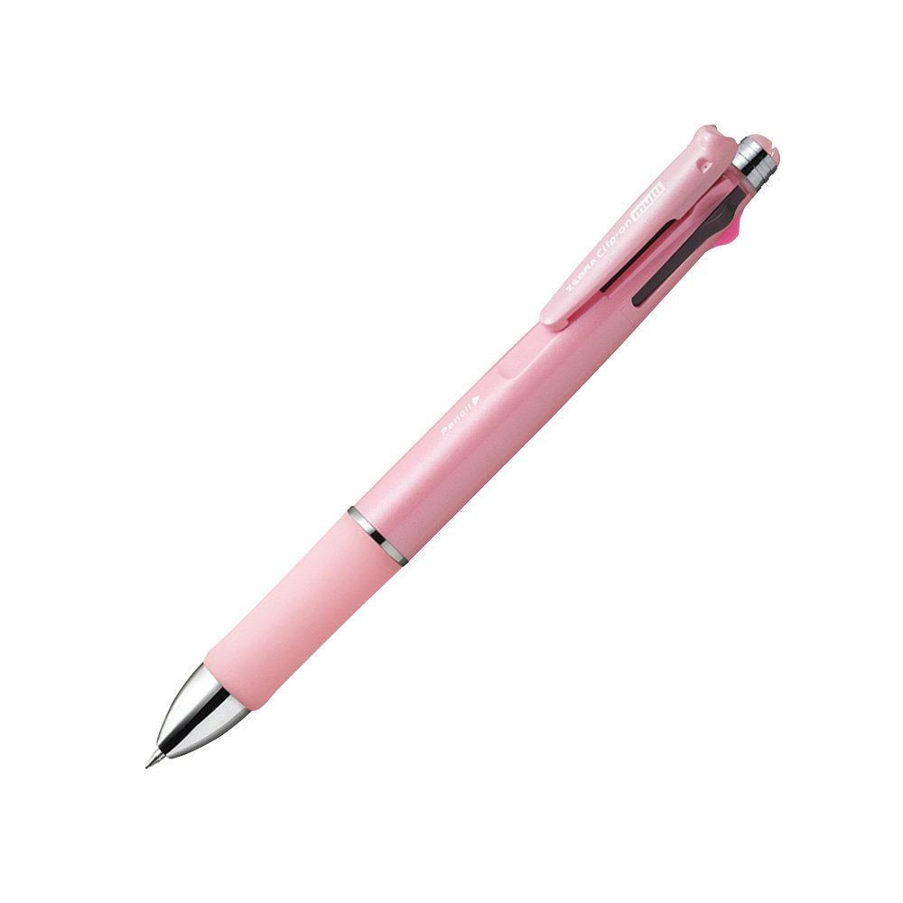Zebra B4Sa3-P Multi-Functional Pen, 4 Colors + Sharp Clip-On Multi 1000S, Pink, 5.8 X 0.5 Inches (14.87 X 1.4 Cm)
