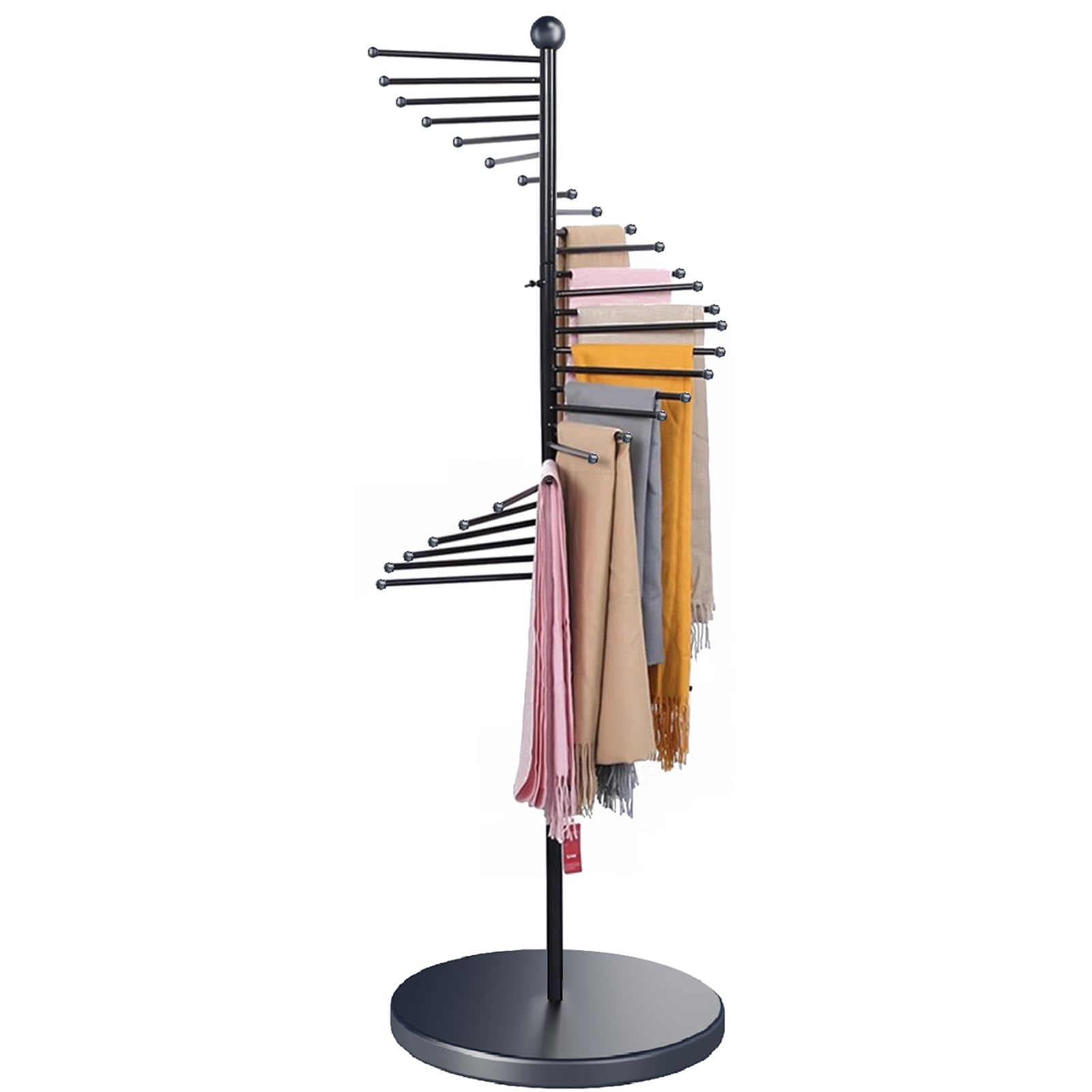 XIMSPHY Freestanding Scarf Display Rack, Metal Scarf Racks, Spiral Scarf Holder, Hijab Stand for Clothing Store Commercial Home,