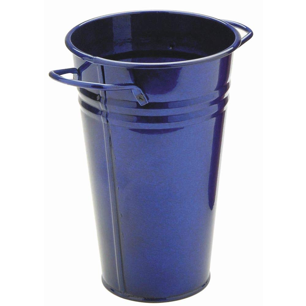 Hit 8295E Gb Enameled Galvanized Heavy Gauge Steel Vase, 6.5' By 9.5', Glazed Blue