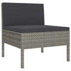 vidaXL 3-Piece Patio Chairs with Cushions - Weather-resistant Outdoor Furniture Set with Gray Poly Rattan and Anthracite Cushions