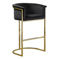 29 Black Upholstered Barstool with Gold Base -Single
