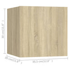 vidaXL TV Cabinet Set 6 Piece Home Indoor Hanging Wall-Mounted Stereo Plasma HiFi Cabinet TV Stand Unit Furniture Sonoma Oak Engineered Wood