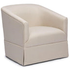Comfort Pointe Elm Ivory Woven Polyester Fabric Skirted 360-degree Swivel Accent Chair