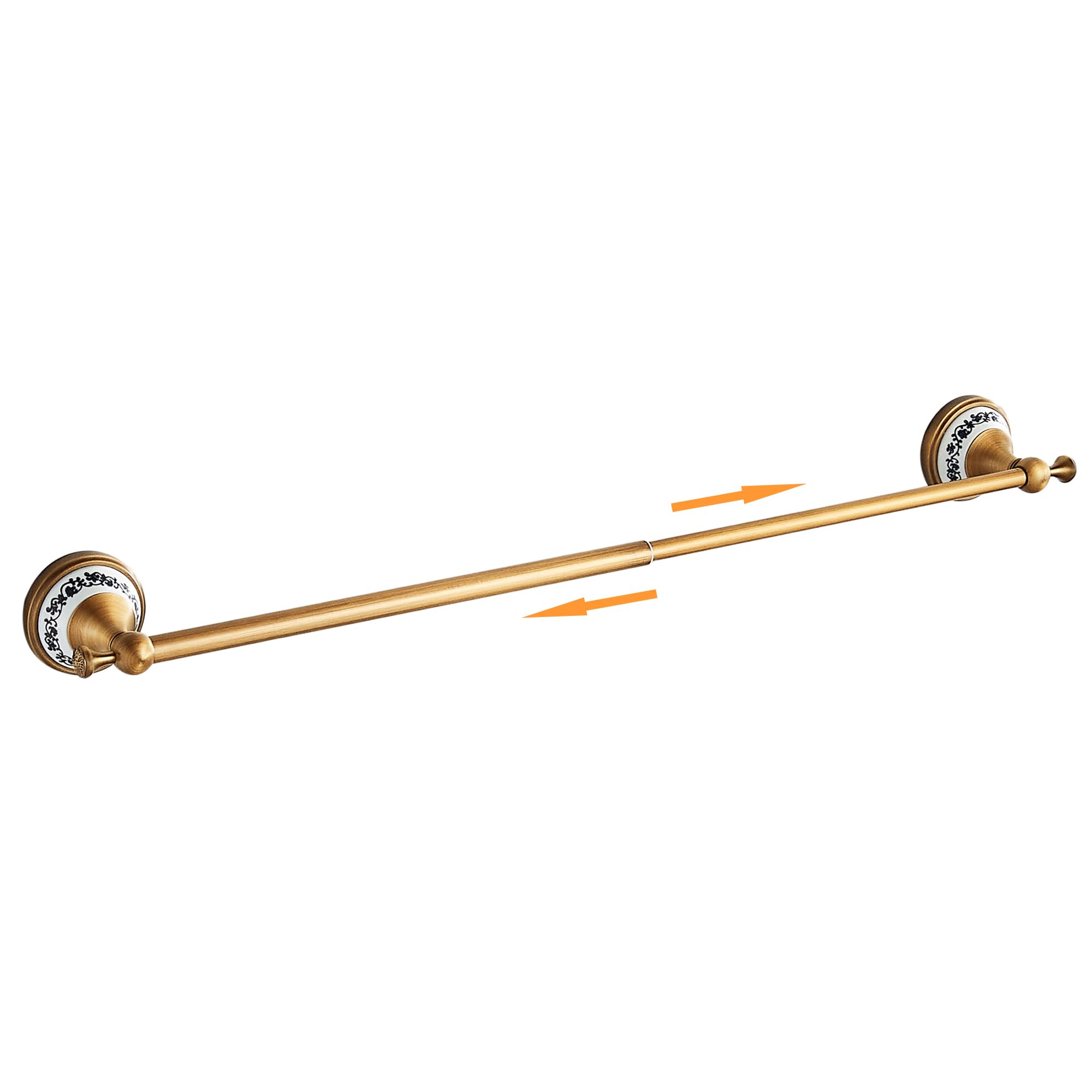 Antique Bronze Brass Towel Bar,Adjustable 15.5 to 27.5 Inch Bath Towel Bar Rack for Bathroom Towel Holder, Wall Mounted Bathroom