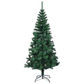 vidaXL Artificial Christmas Tree - 7ft Green with Iridescent Tips, Sturdy Steel Stand, Bushy 910 PVC Tips, Easy Assembly, Durable for Repeated Use