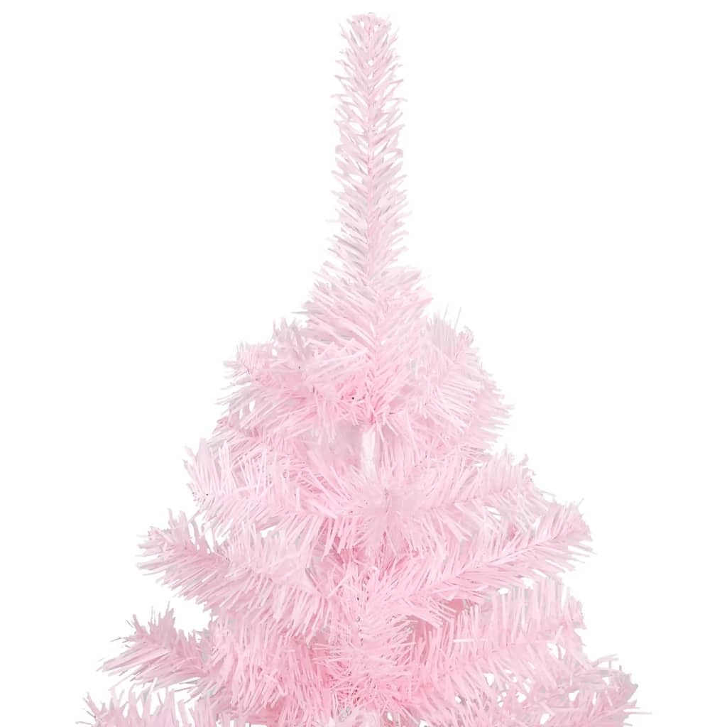 vidaXL 4ft Pink Artificial Christmas Tree - Durable PVC, Steel Stand, Easy Assembly for Indoor/Outdoor Use