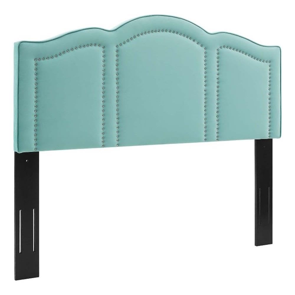 Modway Cecilia Performance Velvet King/California King Headboard in Mint with Nailhead Detail