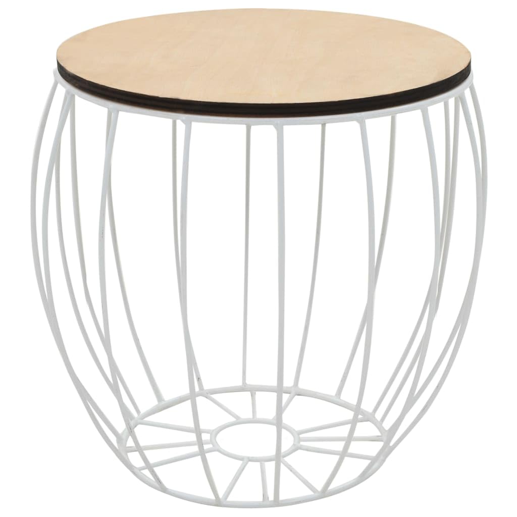 vidaXL 3 Pieces Coffee Table Set, Vintage Design, Poplar Plywood Tabletop and Powder-Coated Iron Frame, Space-Saving and Multipurpose