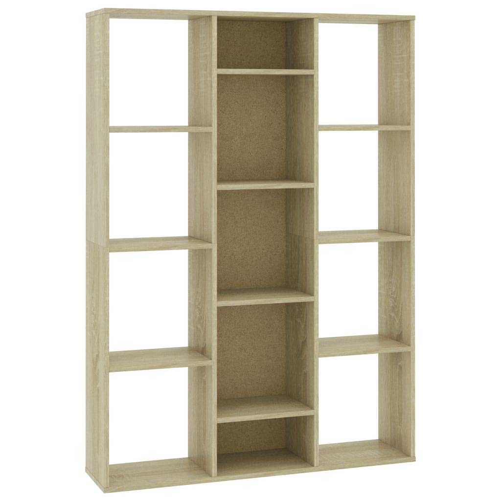 Vidaxl Book Cabinet, Bookcase For Living Room, Display Bookshelf Storage Organizer, Modern Scandinavian Style, Sonoma Oak Engineered Wood