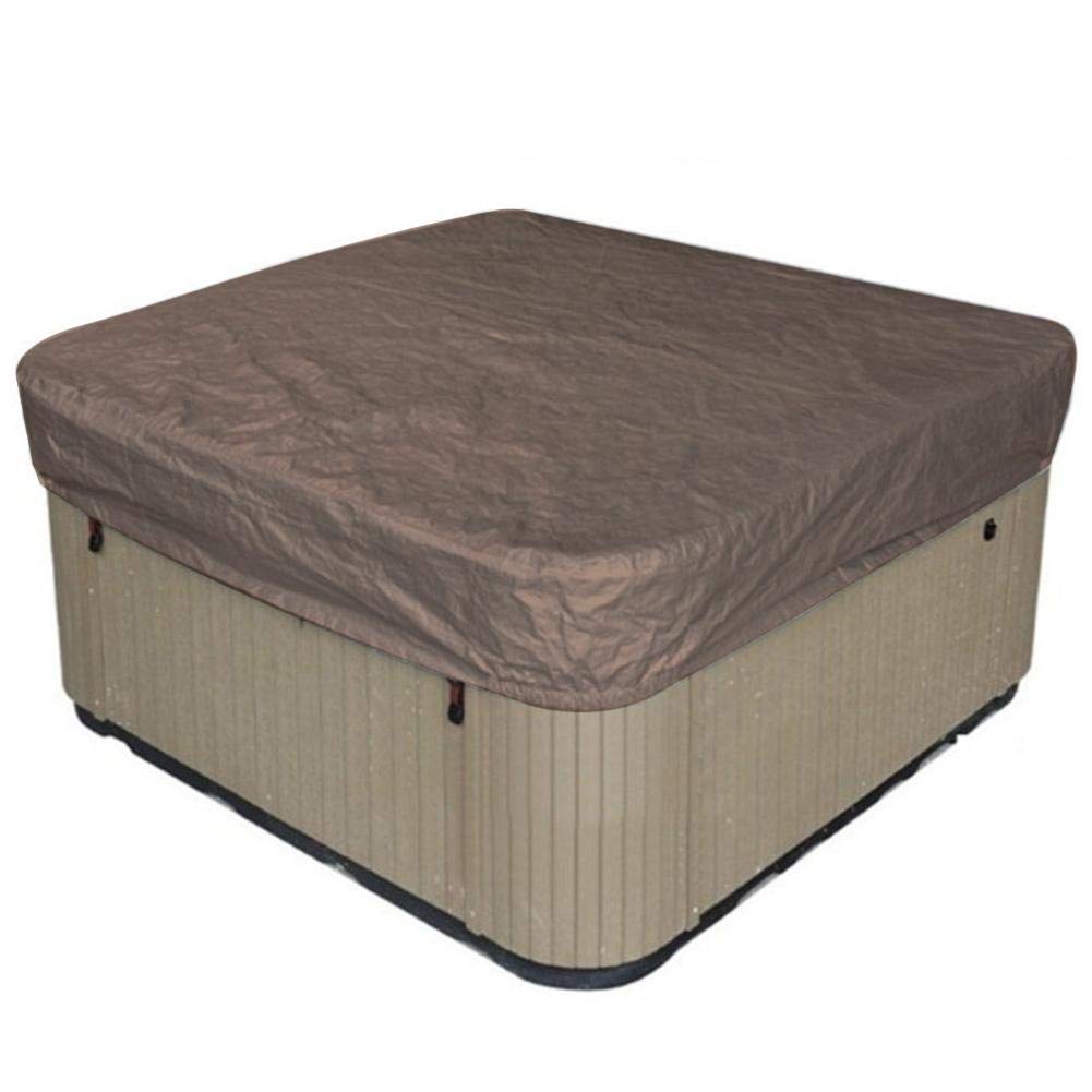 Outdoor Square Hot Tub Cover, Waterproof Sunproof Spa Cover Protector 90.9X90.9X11.8In (Coffee)