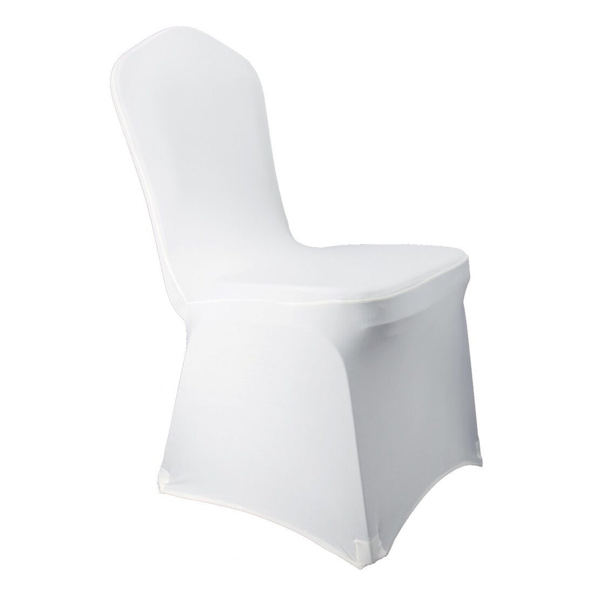 Welmatch White Spandex Chair Covers Wedding Universal - 10 Pcs Banquet Wedding Party Dining Decoration (White, 10)