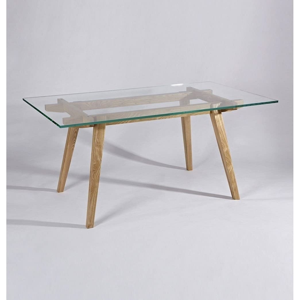 Harald Modern Dining Table, Glass & Wood