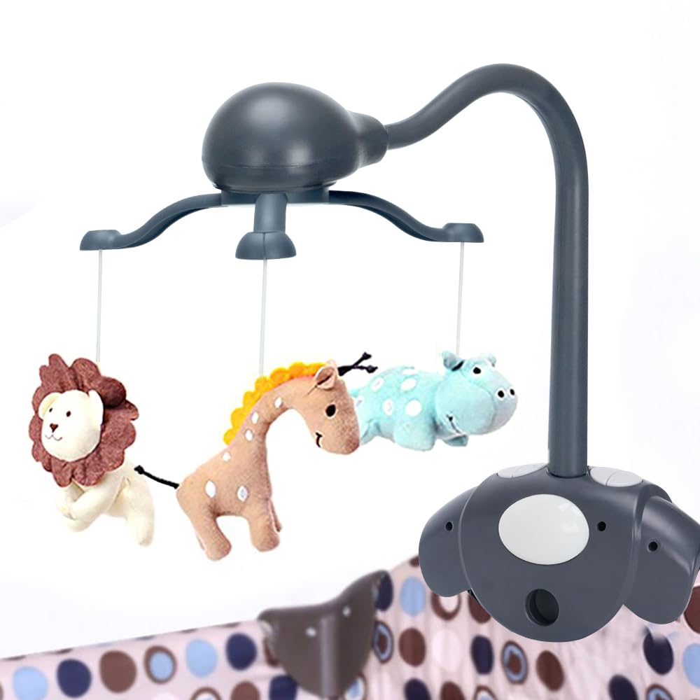 CUTIE PUMPKIN Baby Crib Mobile for Pack and Playpen,Bassinet Mobile with Music,Rotation,Nursy Lights,Natural Sounds,Timer Functi