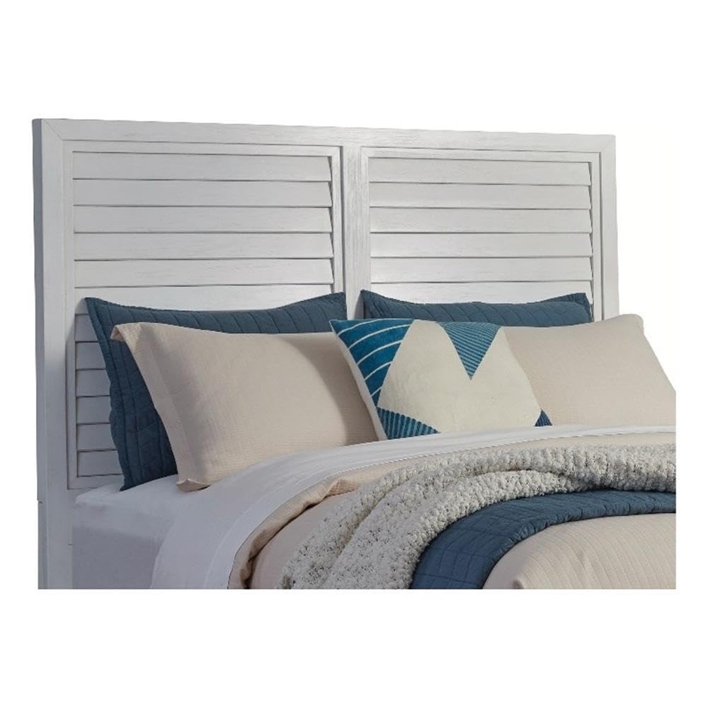 American Woodcrafters Dunescape 79&Quot; W Wood King Panel Headboard In White