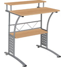 Flash Furniture Clifton Maple Computer Desk with Top and Lower Storage Shelves 28 Inch