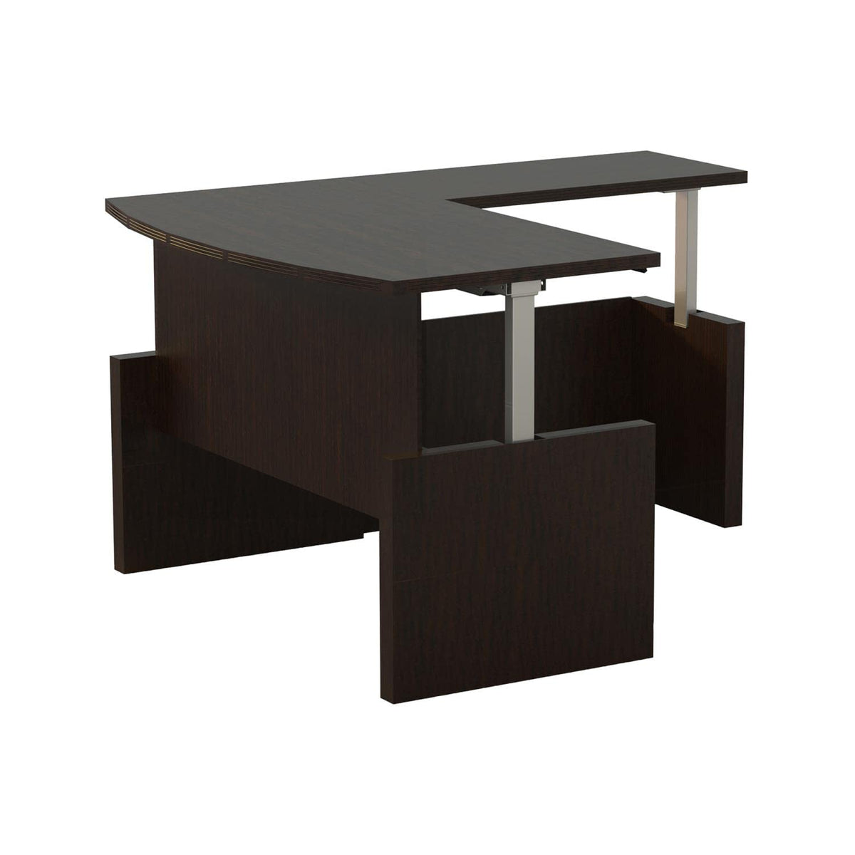 Mayline Aberdeen Height-Adjustable Desk with Bowfront with Return AT56LDC