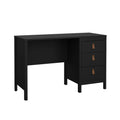 Madrid Home Office Writing Desk with 3 Storage Drawers, Black Matte