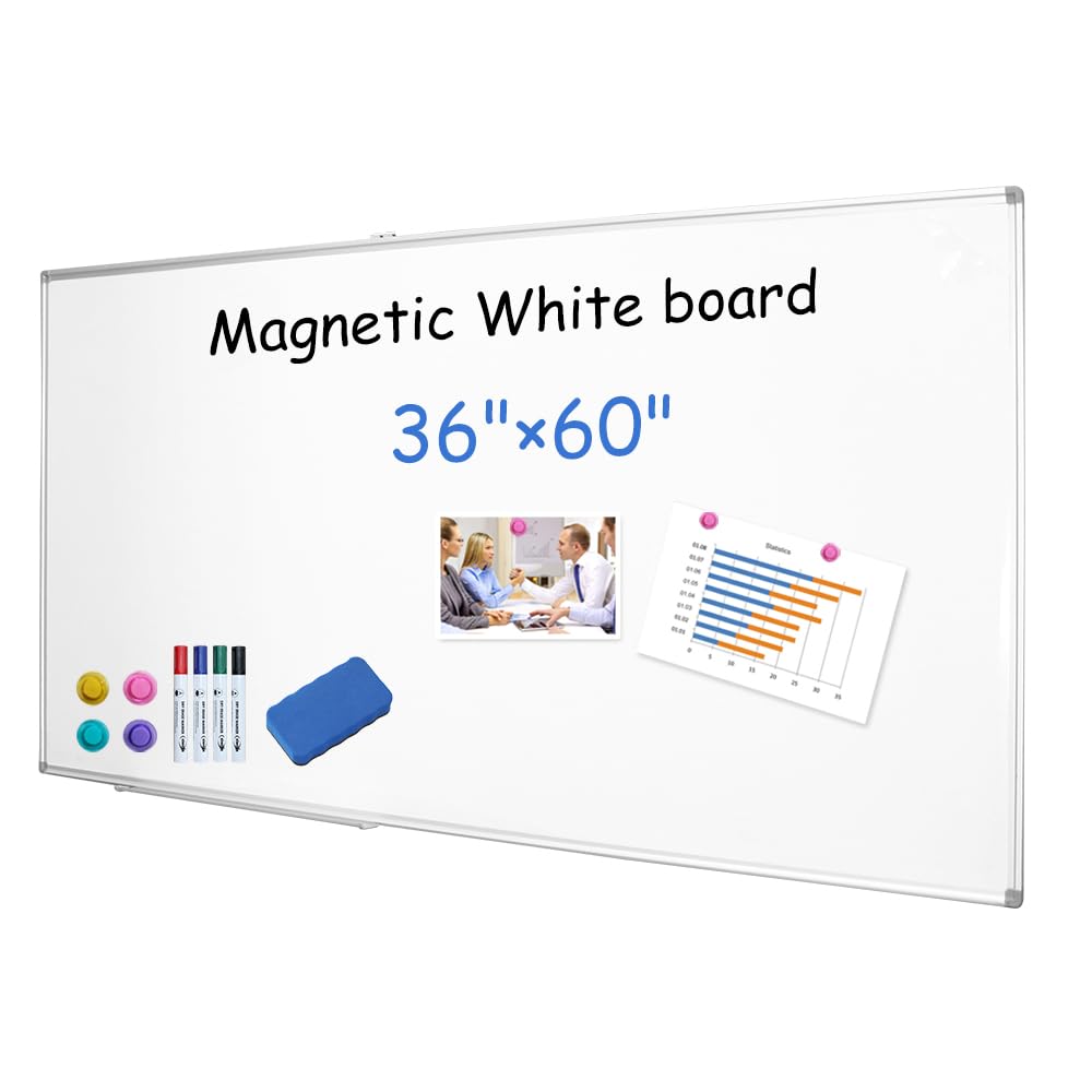 Xiwode Large Magnetic Dry Erase Board,Whiteboard For Wall, 36 X 60 Inches, Whiteboard Marker Board Writing Board,Silver Aluminum