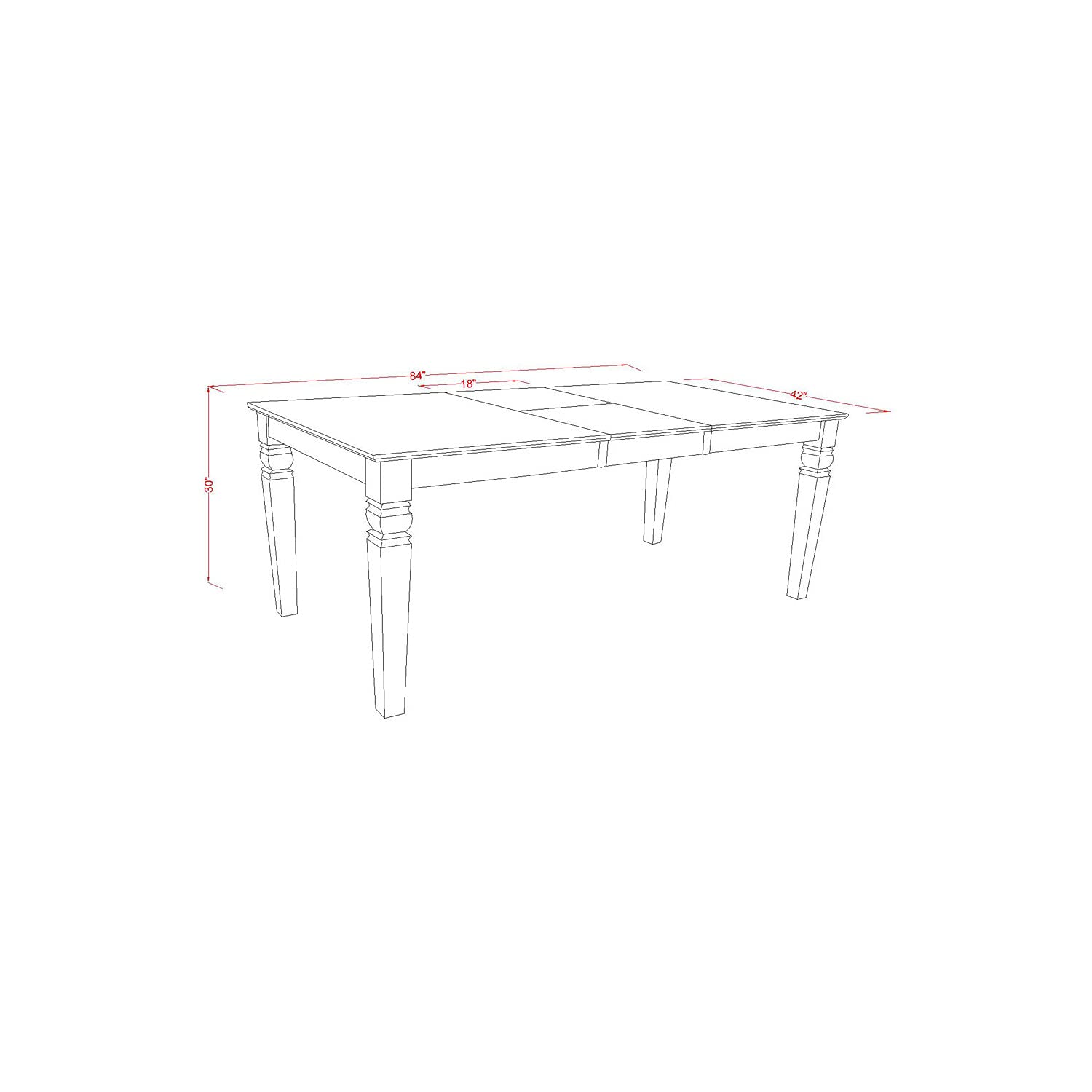 East West Furniture LGBO9-LWH-W 9 Piece Kitchen Set Includes a Rectangle Table with Butterfly Leaf and 8 Dining Room Chairs, 42x84 Inch