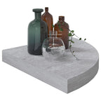 vidaXL Wall Corner Shelf Concrete Gray 13.7"x13.7"x1.4" MDF