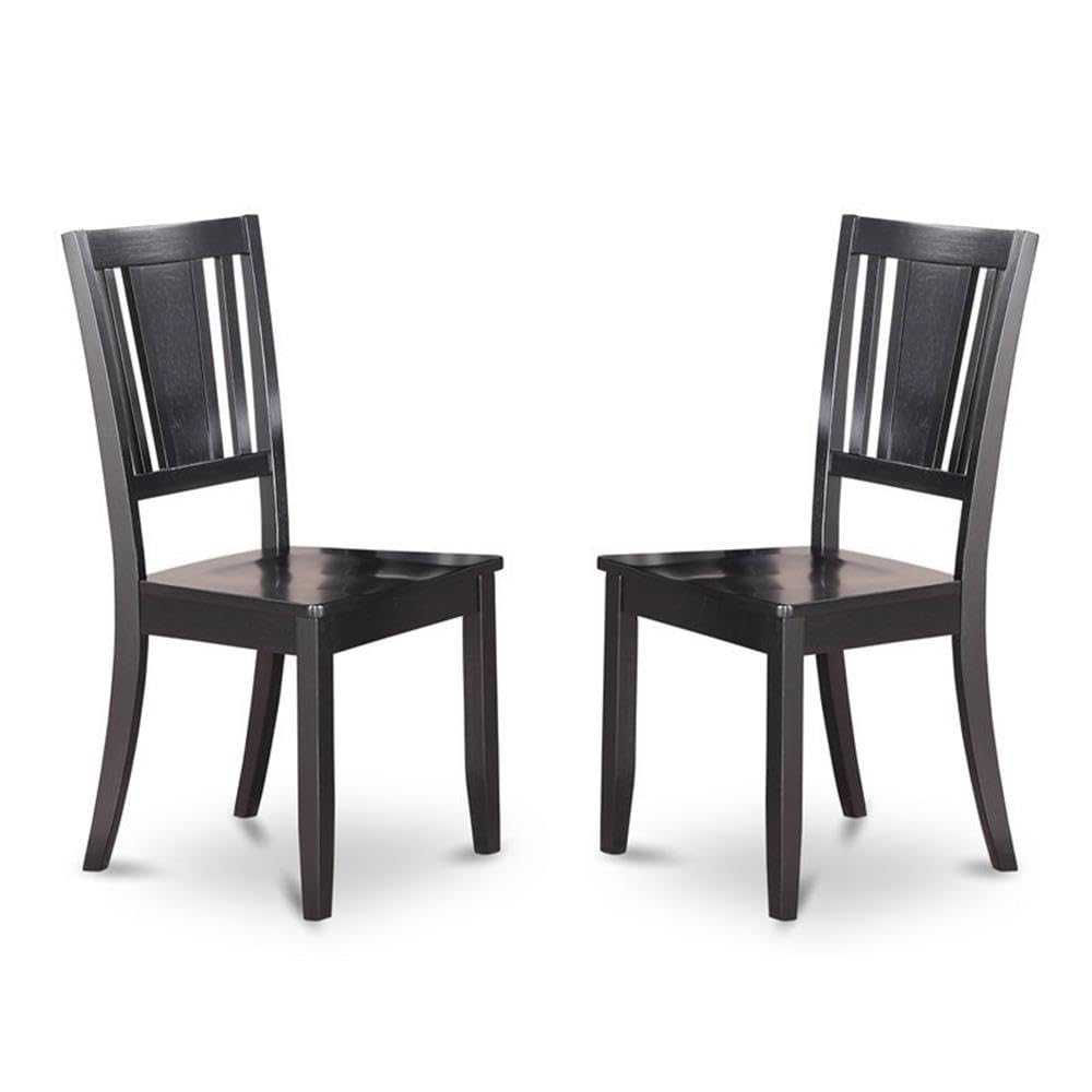 East West Furniture LGDU7-BLK-W 7 Piece Kitchen Table Set Consist of a Rectangle Dining Table with Butterfly Leaf and 6 Dining Chairs, 42x84 Inch, Black