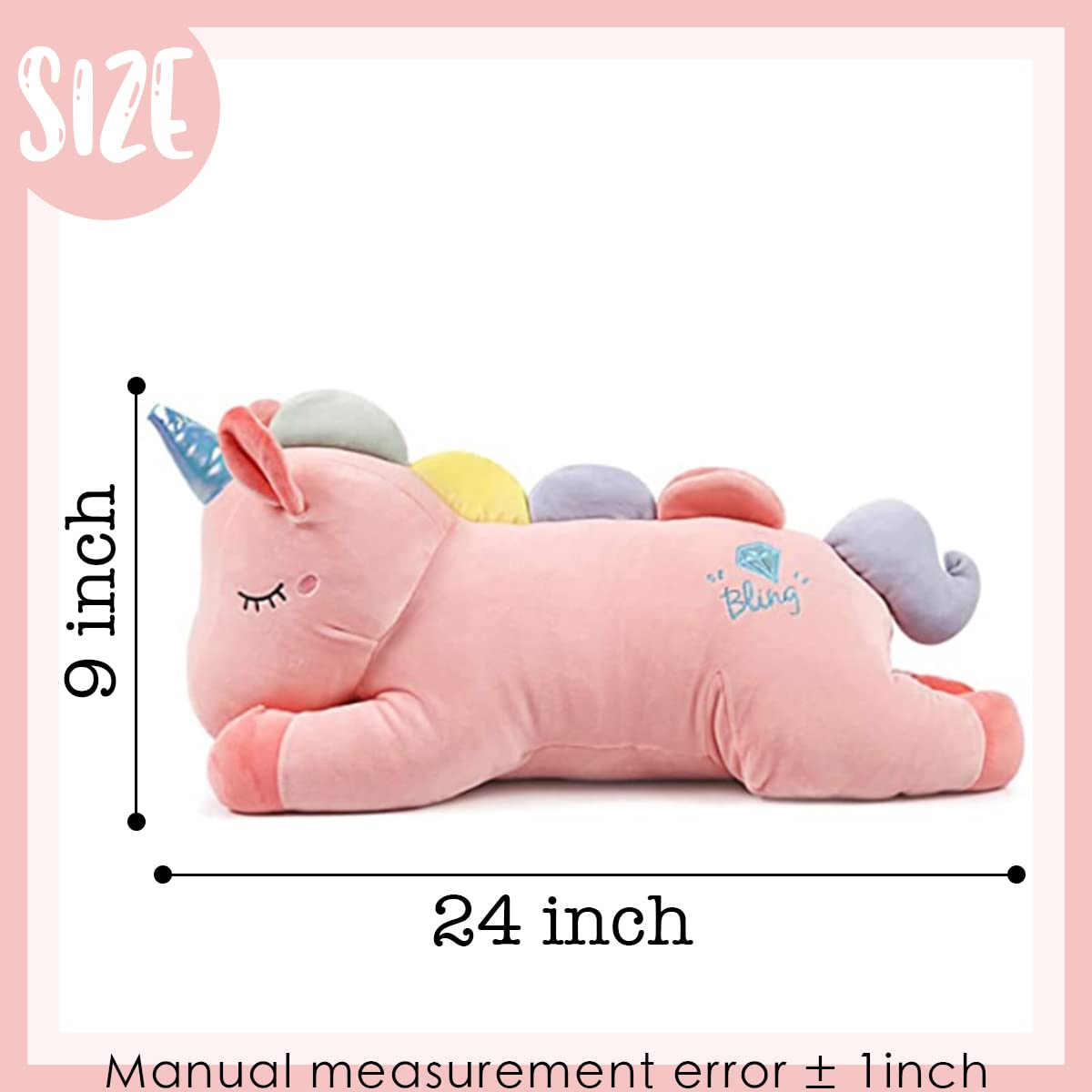 Arelux 24In Cute Pink Giant Stuffed Unicorn Plush:Soft Animal Hugging Pillow Unicorn Stuffed Animal, Big Body Plushie,Large Unic