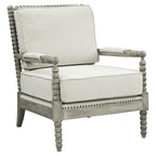 Acme Furniture Accent Arm Chair Cushion, Beige Linen and Gray Oak